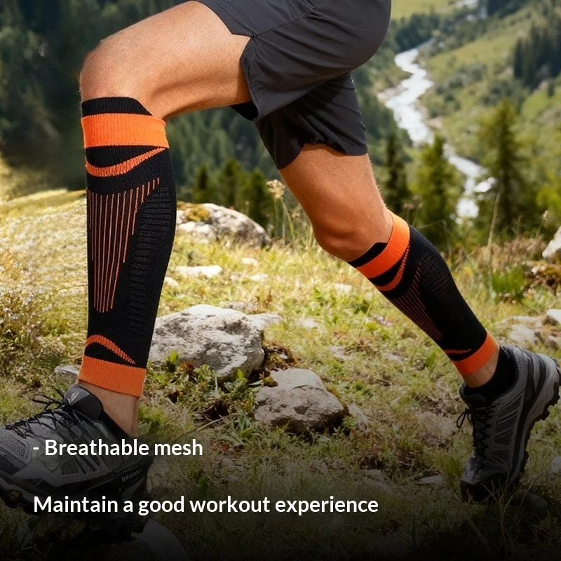 Outdoor Fitness Running Compression Socks Marathon Hiking Mountaineering Cycling Calf Socks Sports Quick-Drying Leggings Men