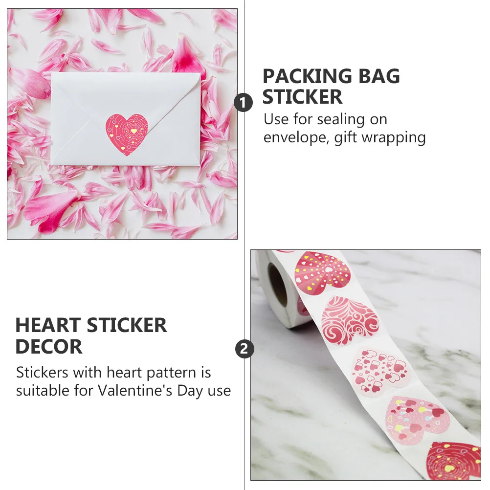 

500 Pcs Heart Envelope Sticker Stickers for Party Bags Shaped Decoration Printer