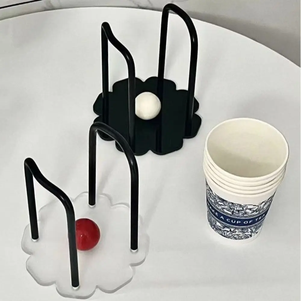 

Creative Tea Cups Dispenser with Longer Stick Acrylic Disposable Paper Cup Holder Luxury Decorative Large Capacity