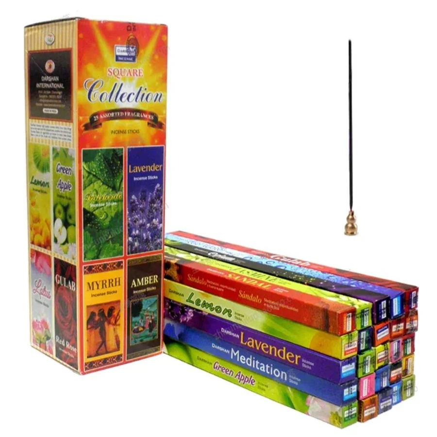Y Natural 10/25 caja mixta/paquete India palitos de incienso sándalo blanco salvia tibetano perfumado Yoga aire interior purificador aromaterapia