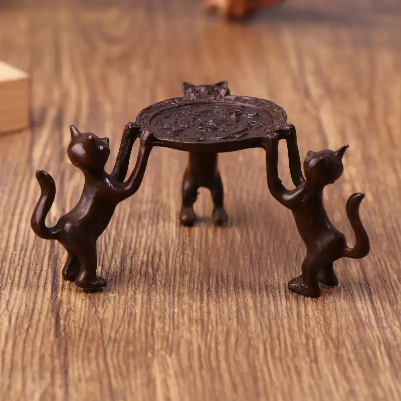 1 قطعة صينية صغيرة ريترو ثلاثة كيتي تصميم رائع مدخل وطاولة حامل ل مبخرة شمعة حامل غرفة ديكور صينية #2