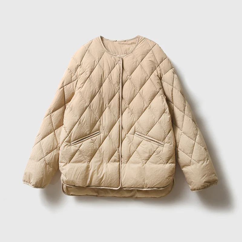 ملابس خارجية شتوية مريحة من نسيج النايلون، سترة نسائية قصيرة وخفيفة الوزن وعصرية #1