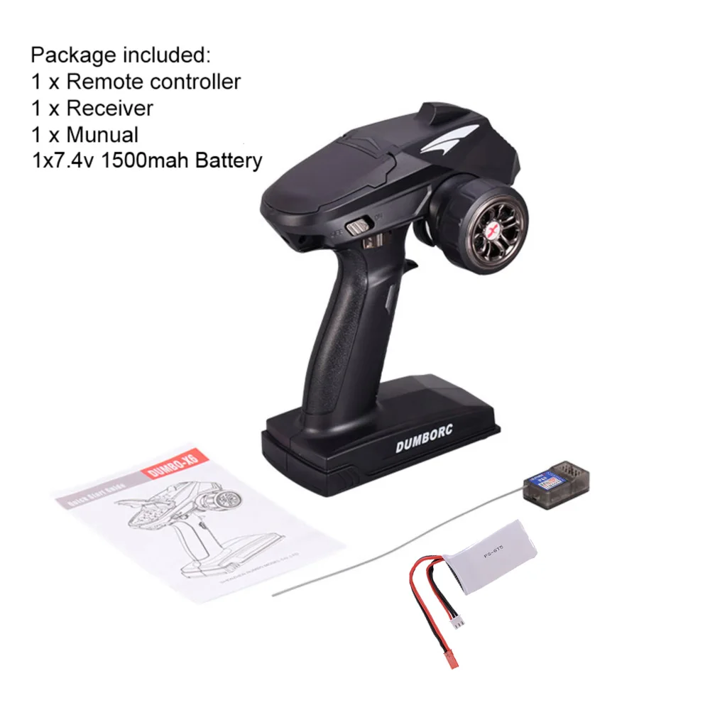 New DUMBORC-X6 6CH 2.4G RC Radio Controller Transmitter with Mixed Mode +P6FG Receiver for RC Car Boat Tank Support DIY