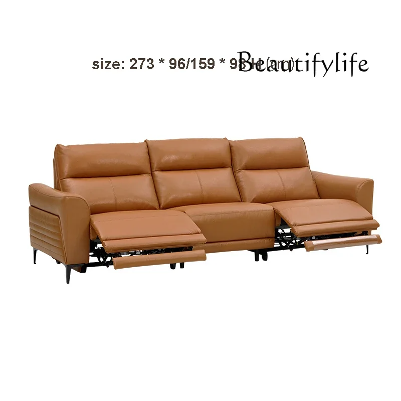 

QY Genuine Leather Sofa Cama Electric Reclining Sofa Set Leather Couch Theater Seats Convertible Big Sofas Sleeper Sofas