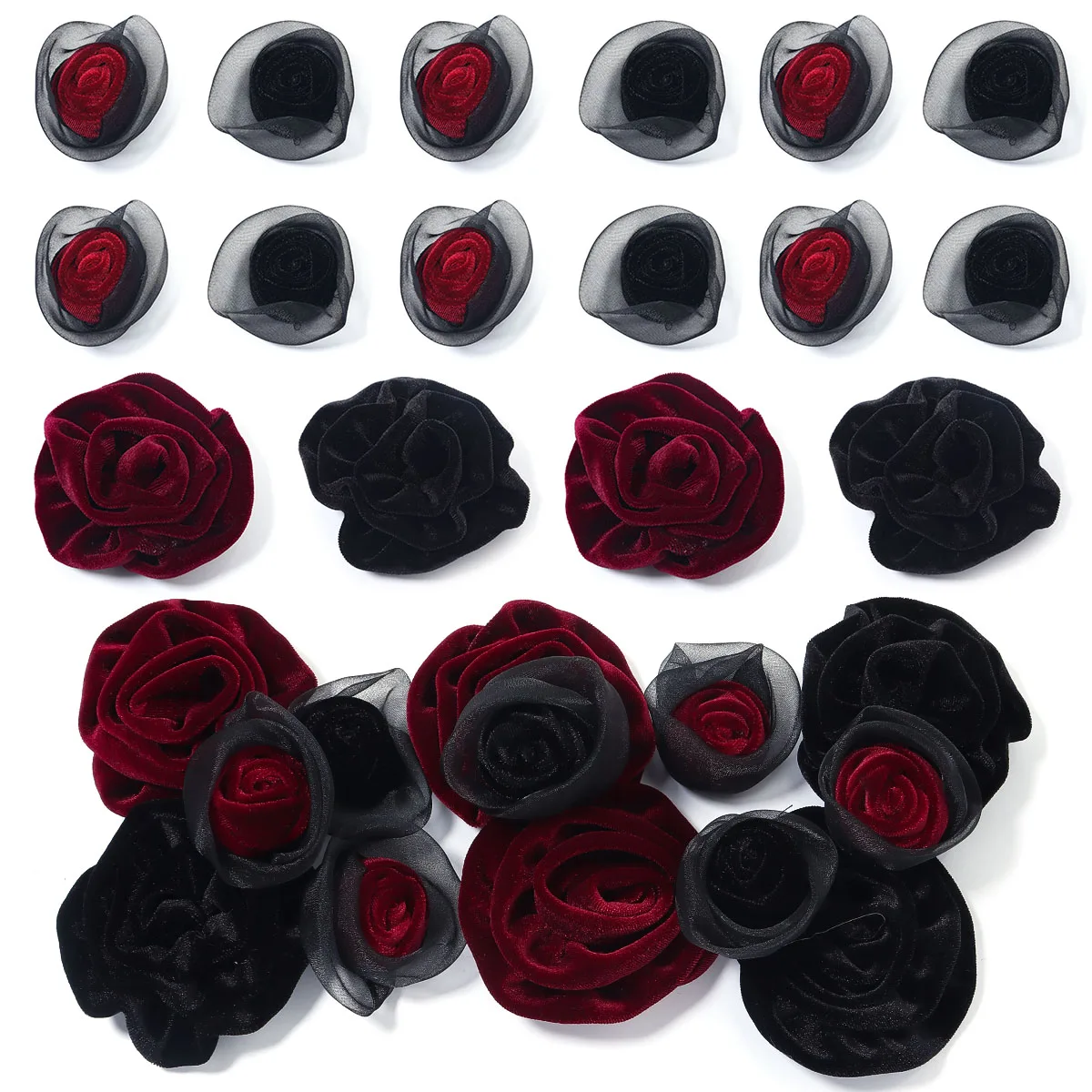 

1Pcs/Lot Velvet Silk Fabric Bow Rose Bud Flower For Rose Fabric Hair Accessories Clothing Accessories