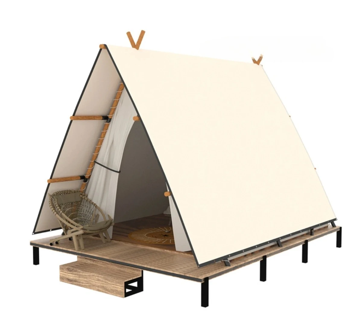 

Large Scenic Spot Farmhouse Bed & Breakfast Roof Triangle Tent A- Shaped Tent Campsite Holiday House