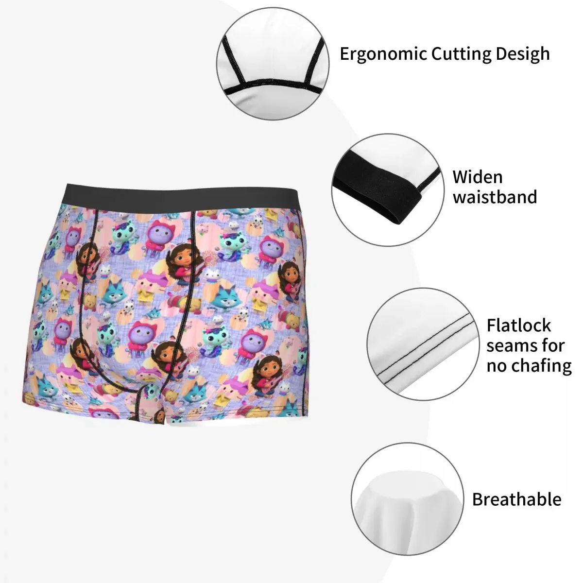 Custom Gabby And Friends Pattern Boxer Shorts For Homme 3D Printed Underwear Panties Briefs Stretch Underpants