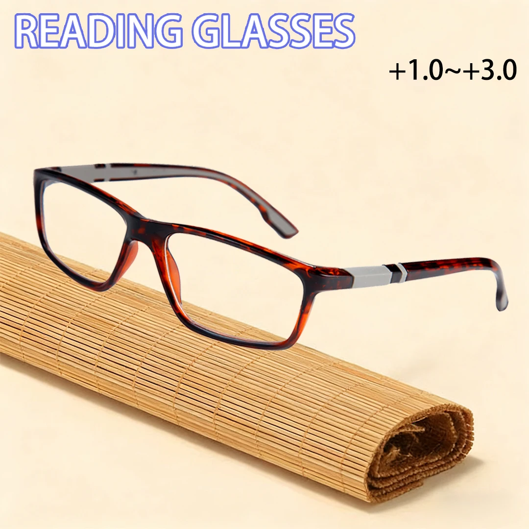 1 Pair Square Frame Sports Reading Glasses, Blue Light Blocking, Non-Slip Temple Design, Anti-Glare Computer Glasses, Unisex