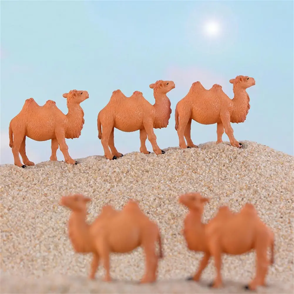 Mini Camel Figurine Realistic Micro Landscape Camel Ornament Animal Statue Desktop Decoration Camel Figurine DIY Camels Statue