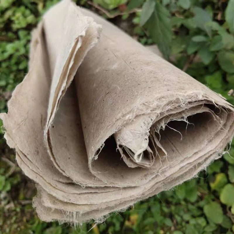 Mulberry Paper Handmade Unedged Paper Broussonetia Papyrifera Bark Crude Fiber Natural Color Calligraphy Drawing Creation Papier