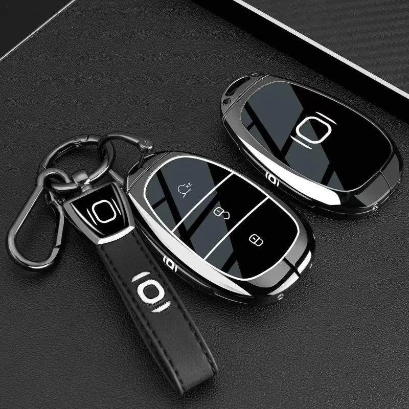 Premium Zinc Alloy Key Cover Case for Changan Qiyuan Q07 / A07 / Q05 (2025-2026) - Protective Key Fob Shell Key Bag Chain