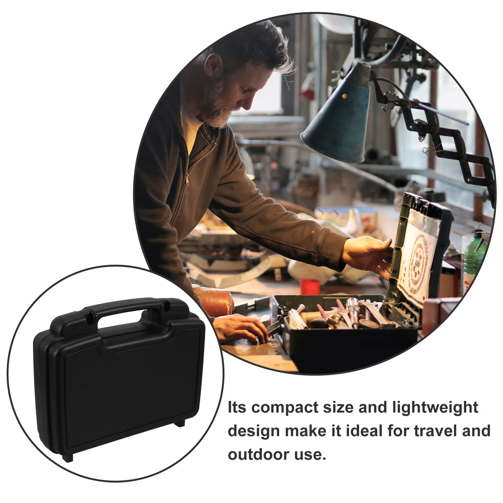 Portable Multifunctional Toolbox Plastic Case Travel Storage Box Small Compact Carrying Tool Organizer Durable Lightweight