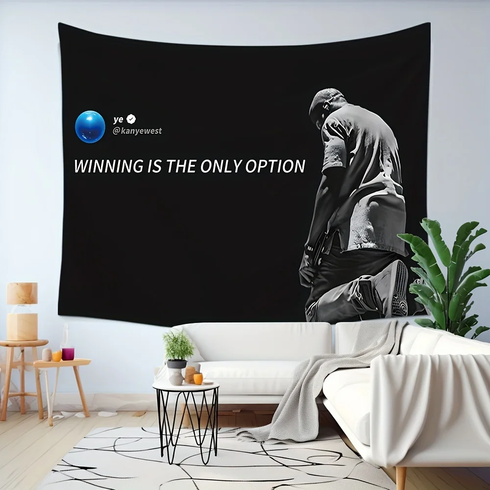 

Настенный гобелен VIKAMA в черно-белом стиле хип-хоп с вдохновляющими цитатами, тканевое украшение для спальни, общежития, игровой комнаты