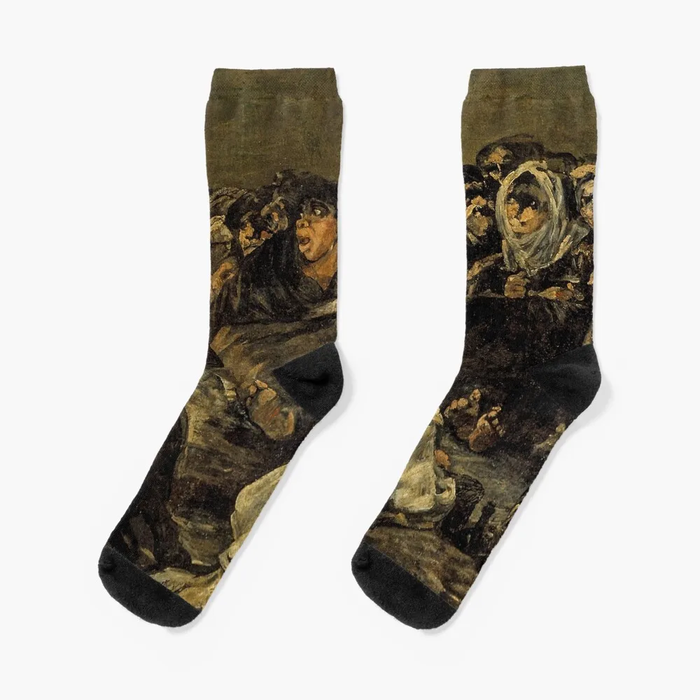 Witches' Sabbath (The Great He-Goat) - Francisco Goya Socks set Children's basketball Socks Ladies Men's