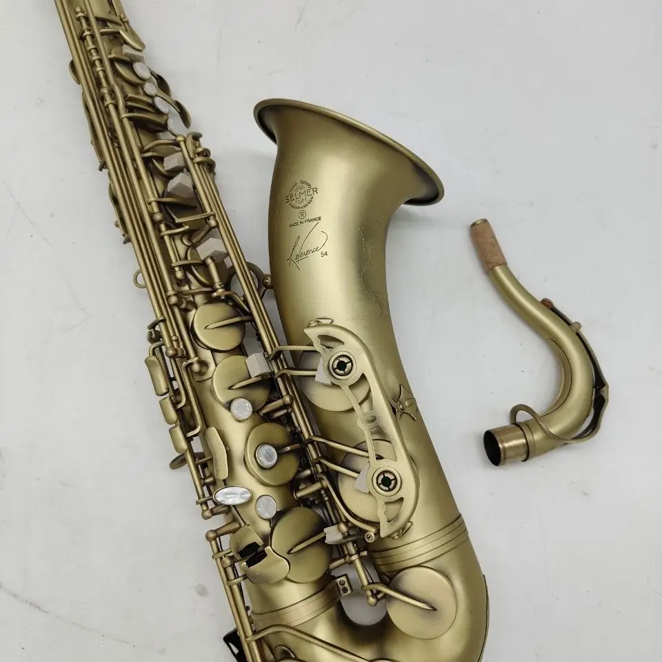 Customized 54th Bass Saxophone Double Reinforcement Bronze Brushed Matte Surface Bass Saxophone