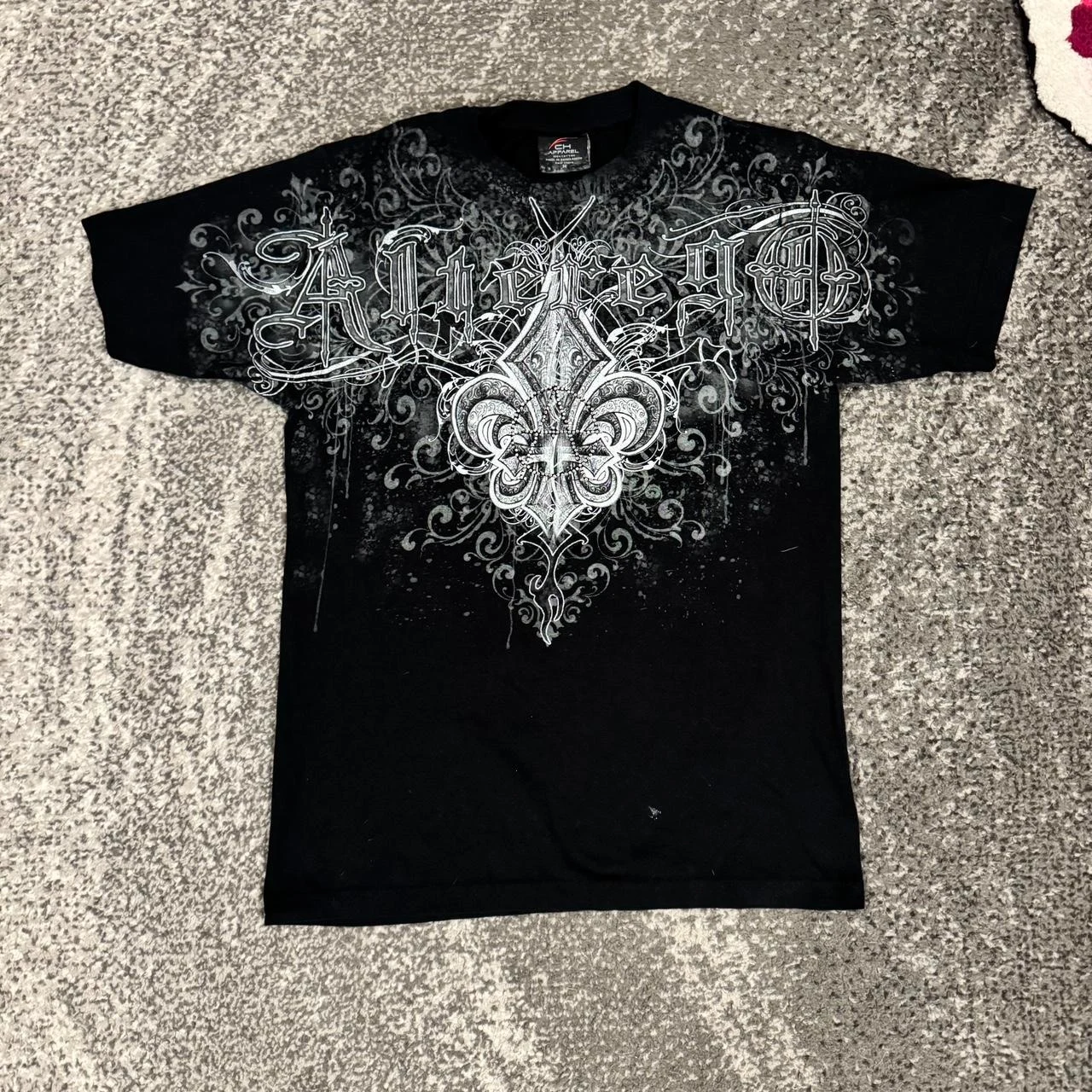 

2000s Affliction Style T-shirt Popular Internet Angel Wing Print Top Fashion Men's and Women's Clothing