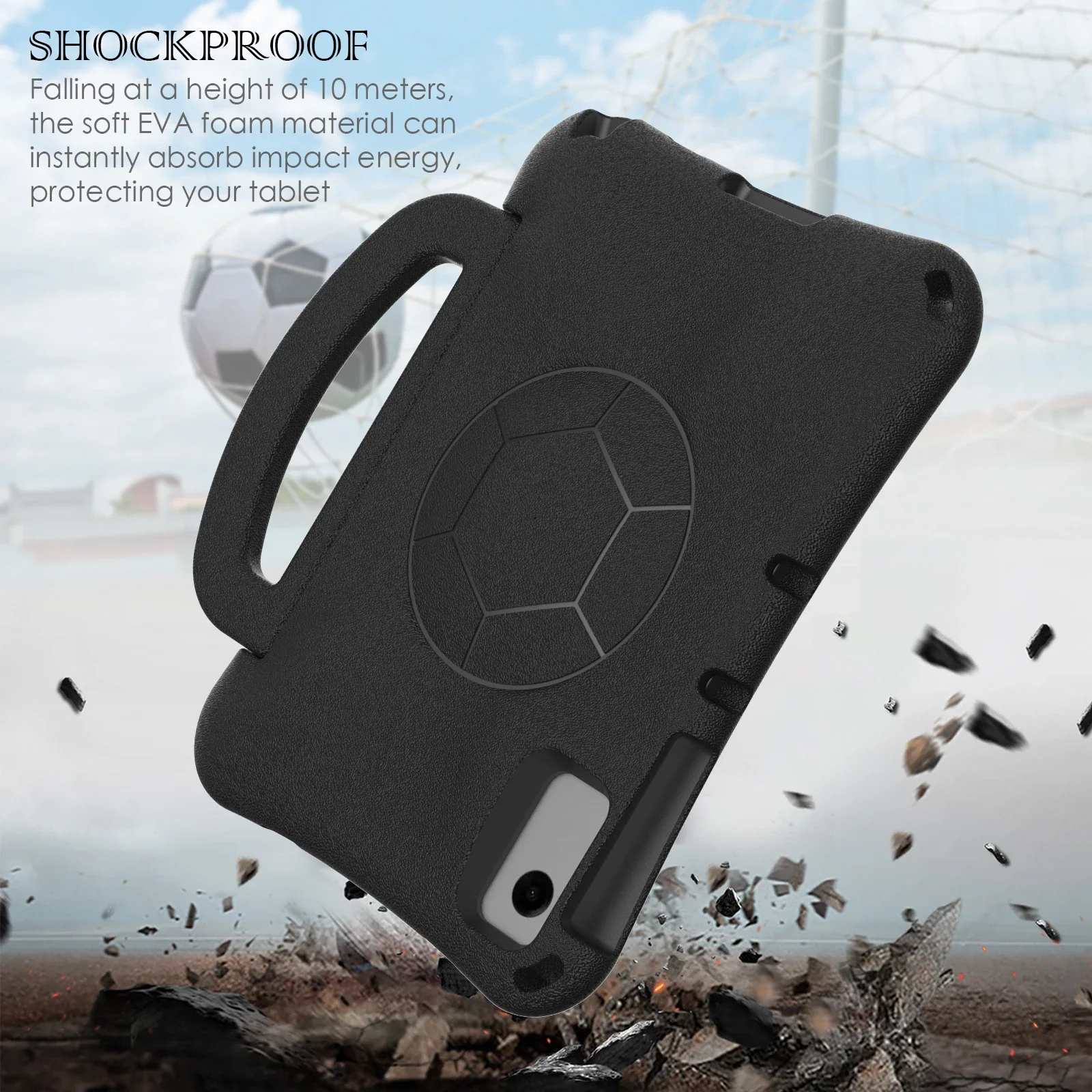 Capa de eva para crianças, para xiaomi redmi pad 2 11 polegadas se 11 polegadas 2023 11 ", alça dobrável de futebol, capa para tablet com alça