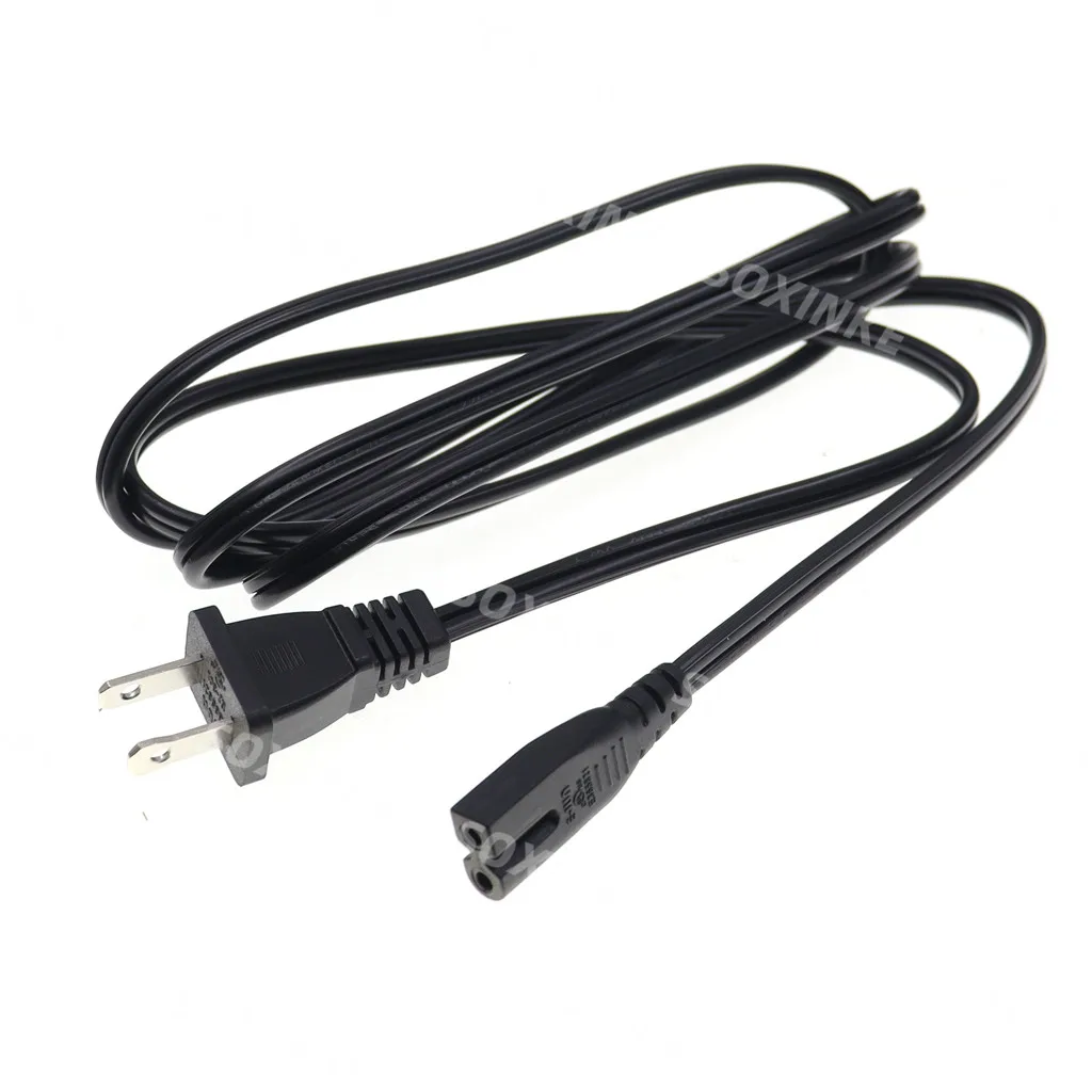 18AWG NEMA 1-15P ถึง IEC320 C7สายไฟ1.8M Universal 2ช่องเสียบ Polarized Figure 8 AC อะแดปเตอร์สายไฟ