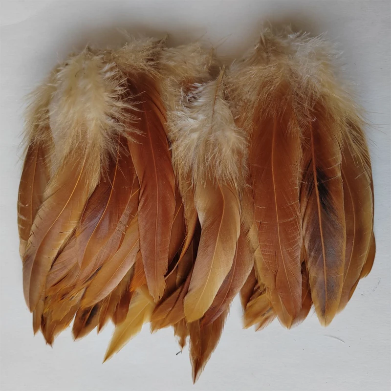 

Natural! 200Pcs/Lot! Saddle Badger Rooster Feathers Nature Colors 6-8 Inches 15-20cm Long,Loose Plumes