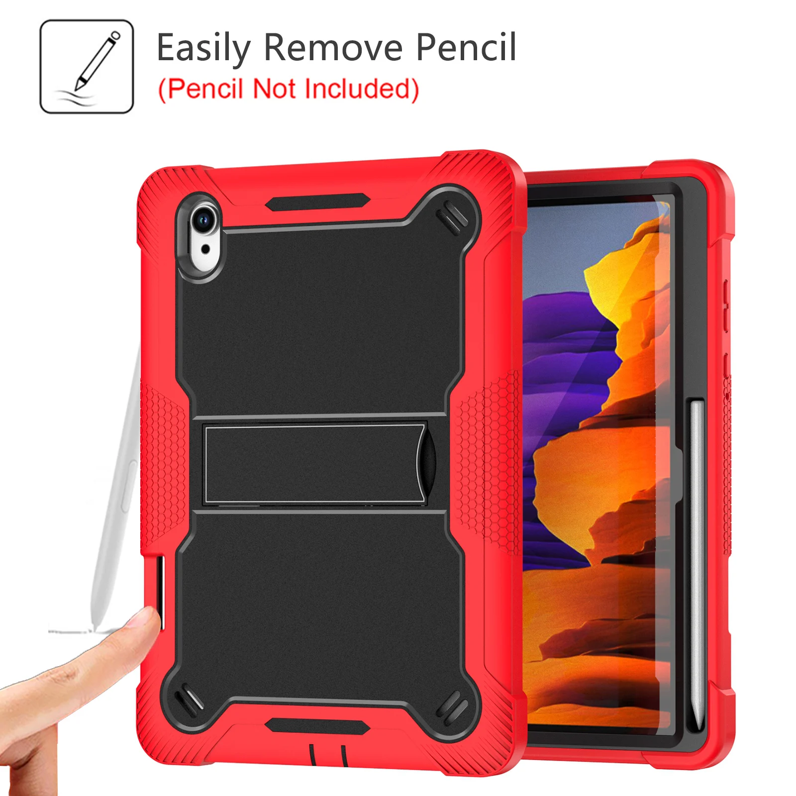 Built-in Kickstand Case For Samsung Galaxy Tab S11 2025 11.0 inch SM-X730 SM-X736B 3-Layers Anti-Slip Armor Cover With Pen Slot