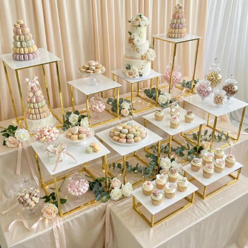

Luxury Cake Stand Display Shelf for Dessert Table Wedding Birthday Home Cake Bar Decor Dim Sum Candy Tray Buffet Afternoon Tea