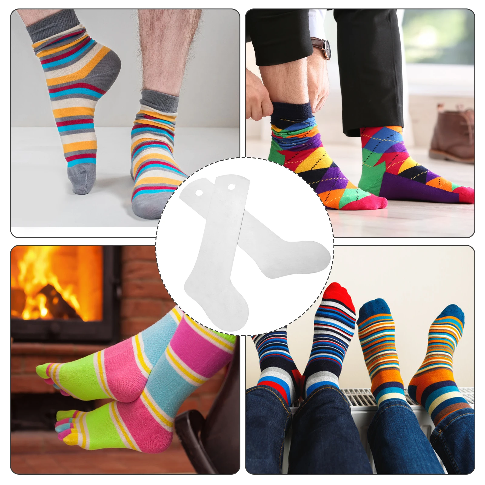 

2 Pcs Sock Fixing Board Shaping Socks Sublimation Jig Template Conical DIY Accessory Aluminum Jigs for