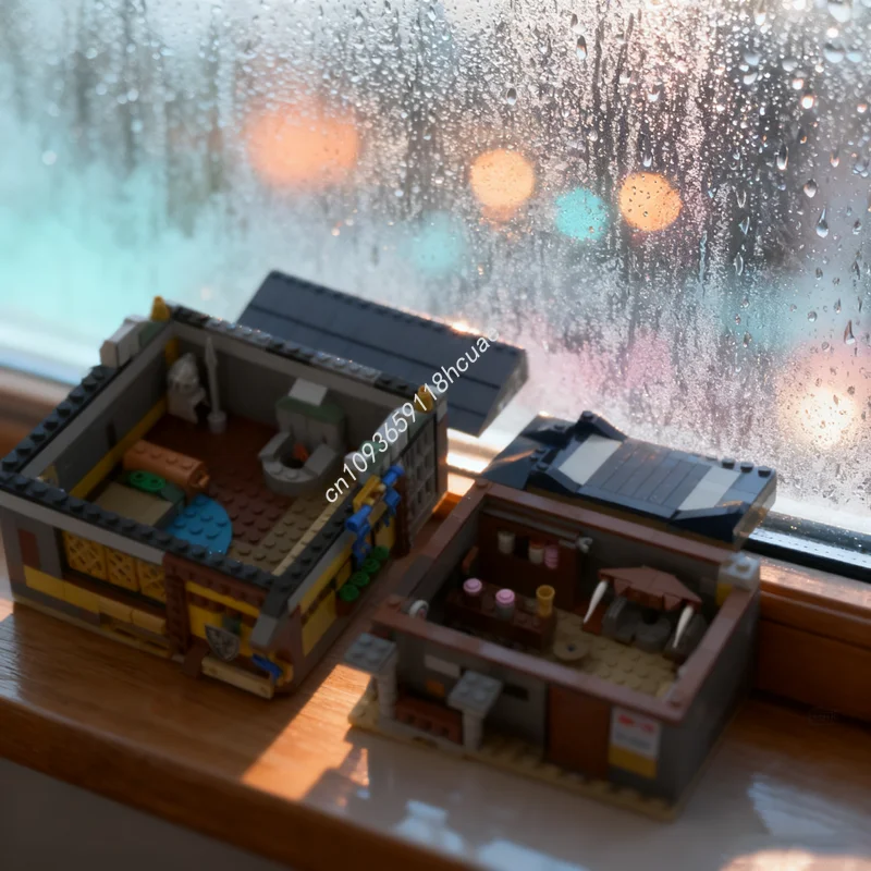 

905 шт. MOC альтернативная сборка средневековая таверна модель строительные блоки архитектура DIY креативный рождественский подарок кирпичные игрушки для детей