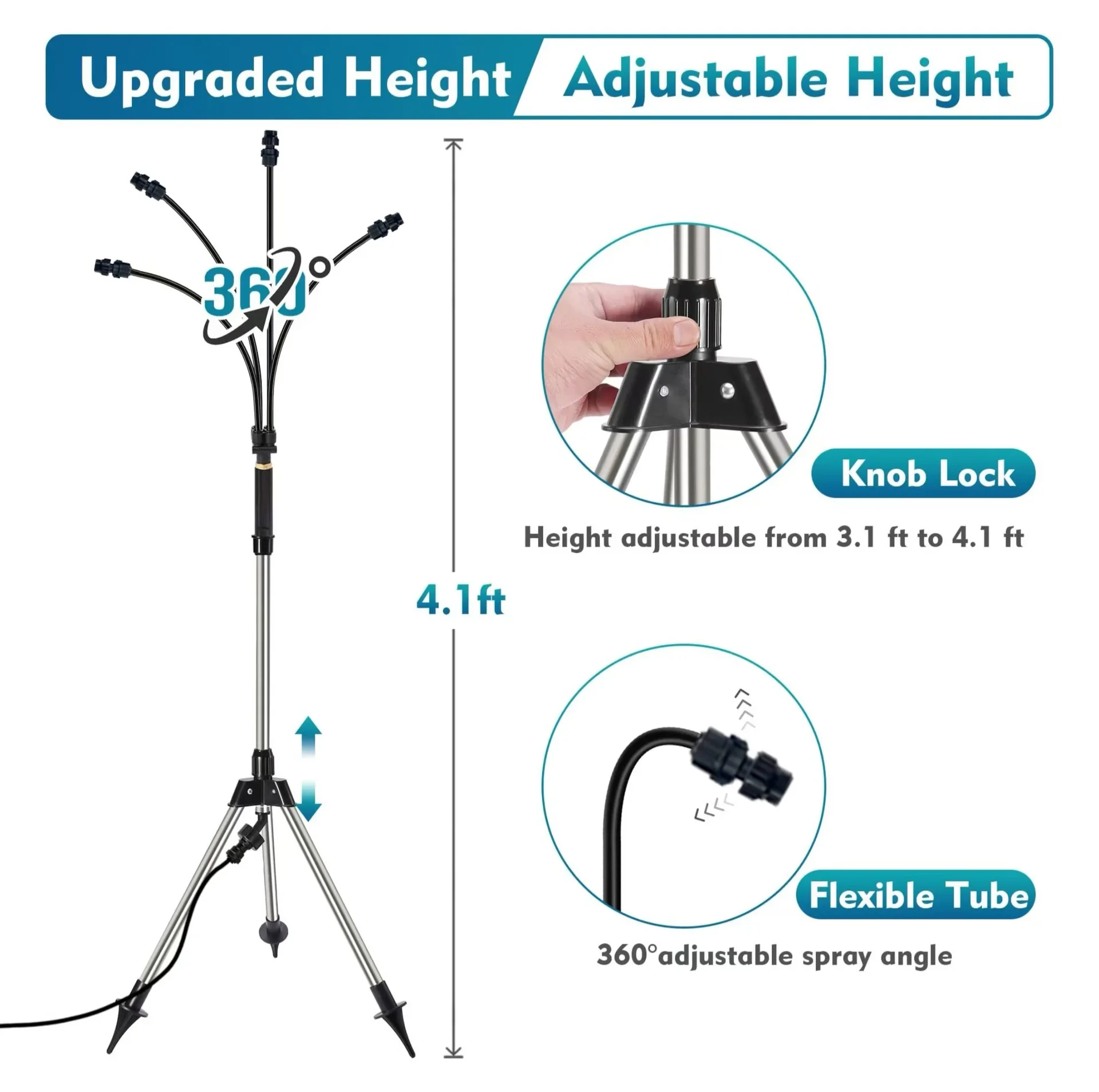 Customized low pressure spray system Tripod height adjustable outdoor courtyard cooling atomization cooling spray set