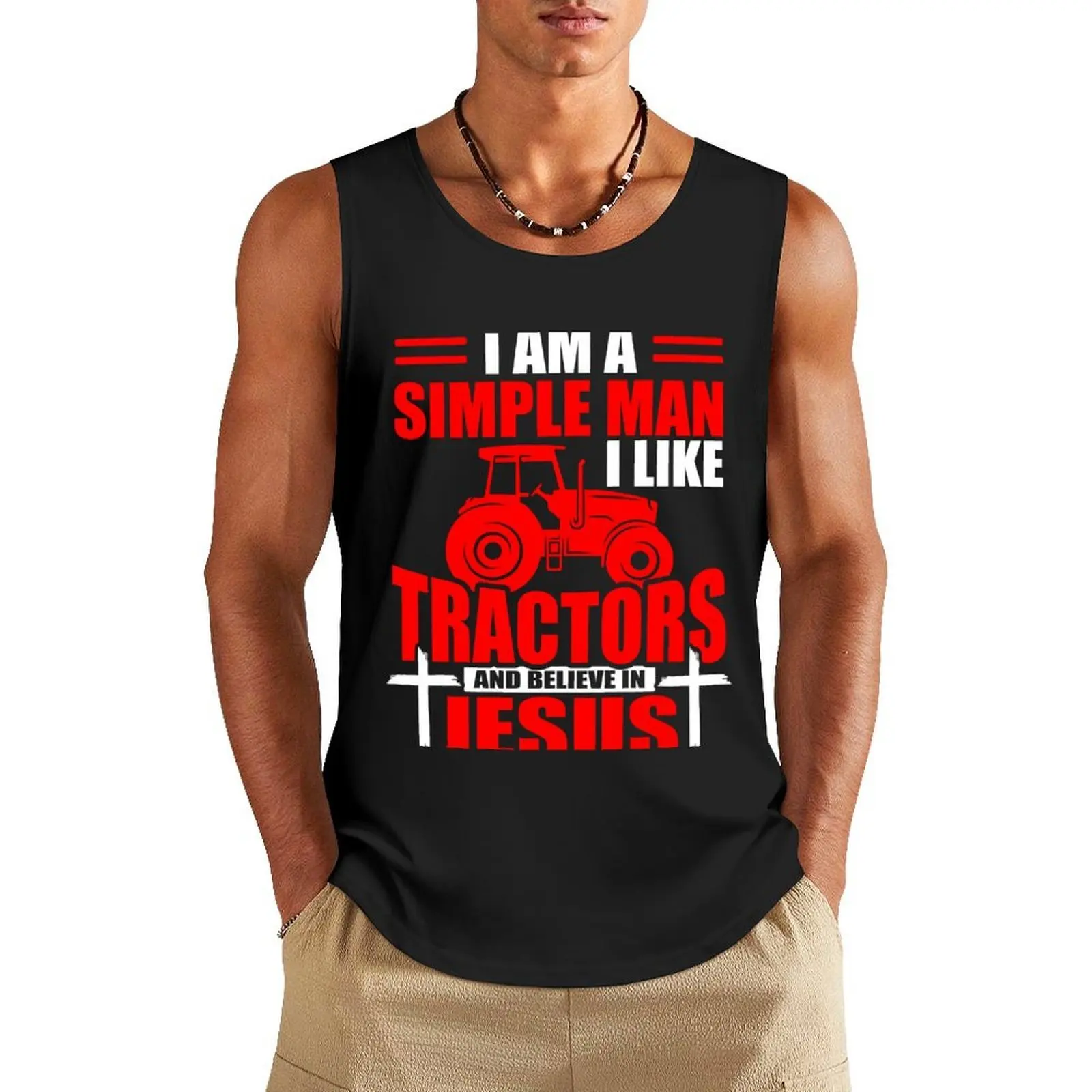

i like Tractors Jesus Christian Farmer Tank Top summer Sports shirt man sleeveless man shirts