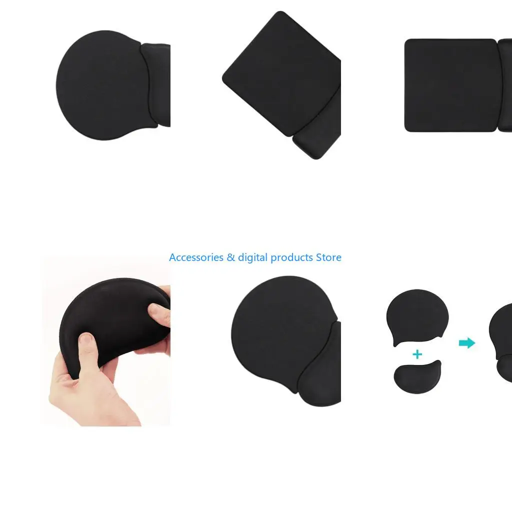 77JD Ergonomic Silicone Wrist Support Mouse Pad Detachable Split Design For Office Gaming