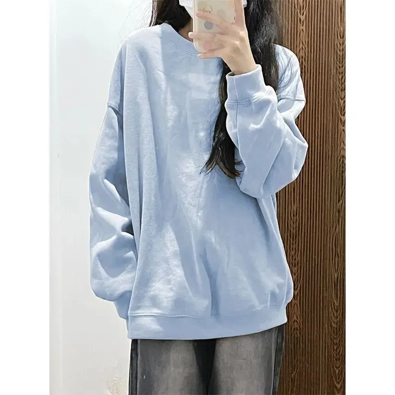 

Новая модная женская толстовка с круглым вырезом для студентов, весна-осень, повседневная свободная куртка, осенне-зимняя коллекция