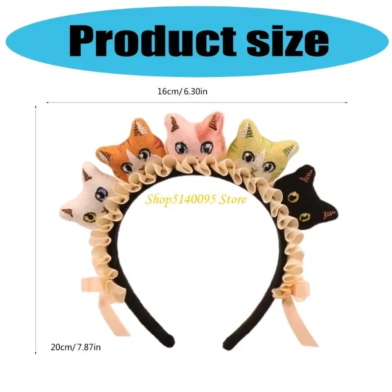 DXAE Creative Cats Headband Cats Hair Hoops Funny Cartoon Headdress Hair Accessories Photo Booth Props for Dressing Up Party