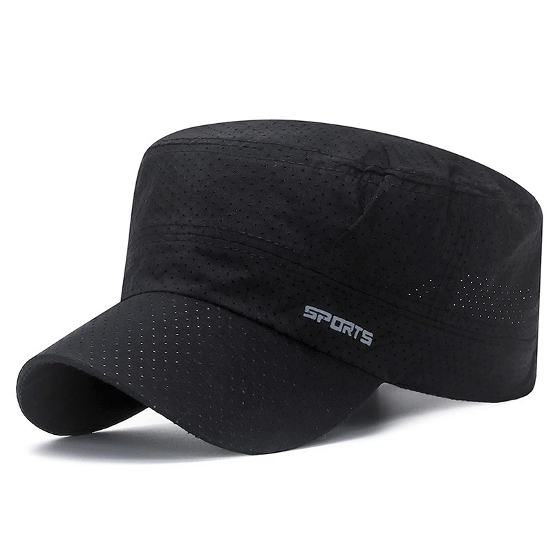 Summer Perforated Breathable Baseball Caps Casual Classic Flat Top Caps Men Travelling Cycling Outdoor Hats Quick Dry Hat Hot