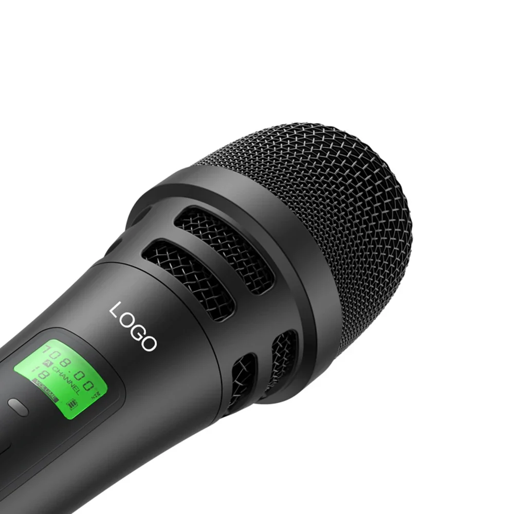 Custom Wireless Microphone for Singing U50 Dual UHF Handheld Mic with 180 Degree Free Rotation Audio Transmitter for Karaoke