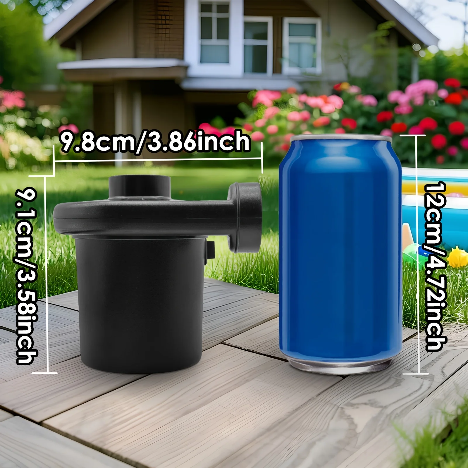 Aufblasbare Pumpe AC220V, schnelles Aufblasen für Reisematten mit 3 Düsen für Poolspielzeug, Luftbett, Luftmatratze, Schwimmbad-Inflator