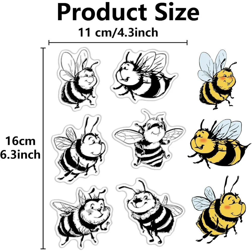 Bee Rubber Stamps Clear Stamp Sheets Retro Cute Animal Insect Transparent Silicone Seals Stamps for DIY Making Handmade