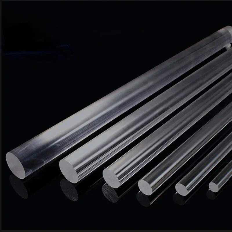 4PCS 250mm length Acrylic Rod Clear Transparent Plexilgass  PMMA Round Bar Dia 2/3/4/5/6-40mm  DIY Acrchitectural Model Material