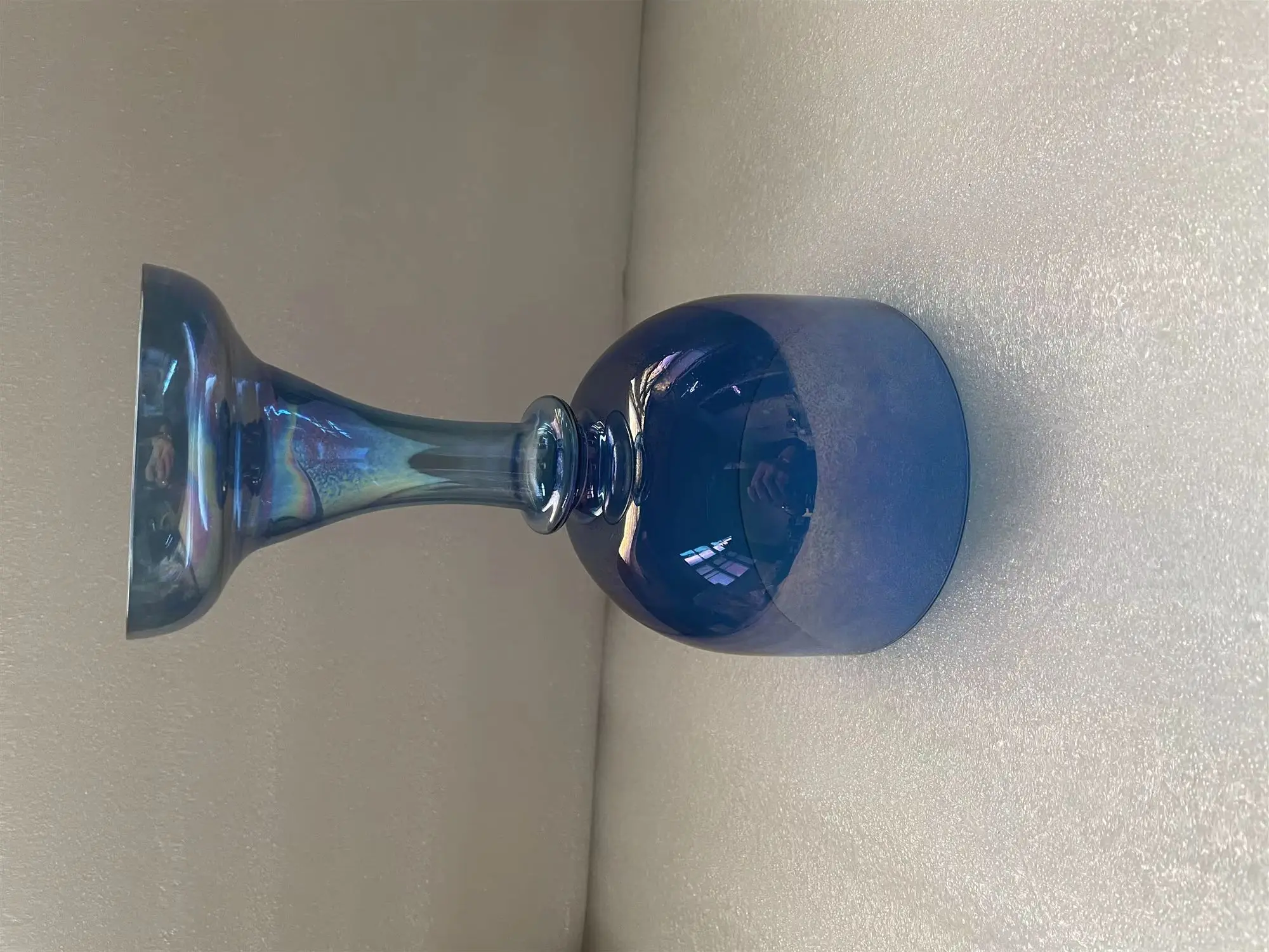 Magic indigo color crystal singing chalice 4th octave G note or G# or A or A# note size about 5.25" for sound healing 432Hz