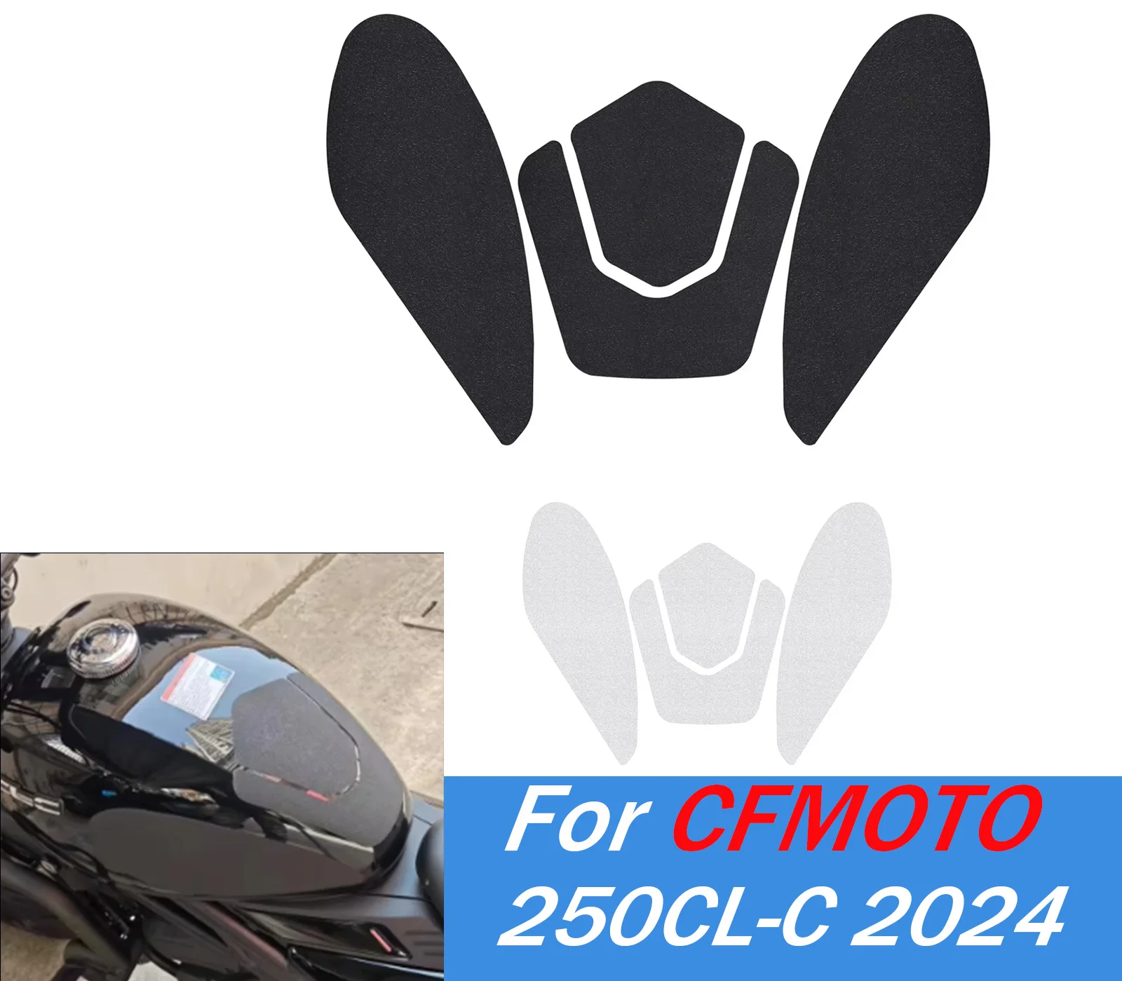 

Для 250CLC 250CL-C противоскользящие наклейки на топливный бак, крышка бензобака, защитная накладка для масла для CFMOTO 250CL C 2024 2025 250 CLC, наклейка на мотоцикл