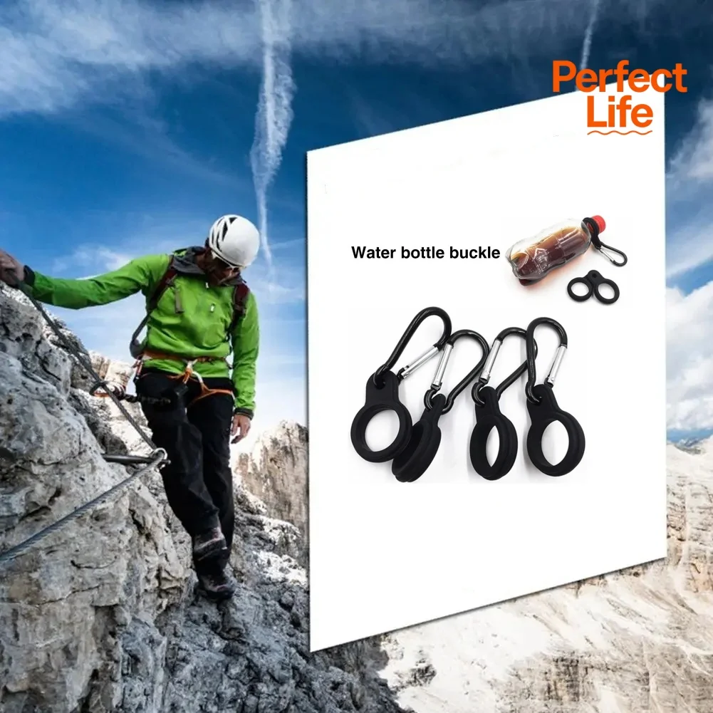 

High Quality Sports Kettle Buckle Outdoor Carabiner Water Bottle Holder Silicone Buckles Hook Camping Hiking Outdoor Tool