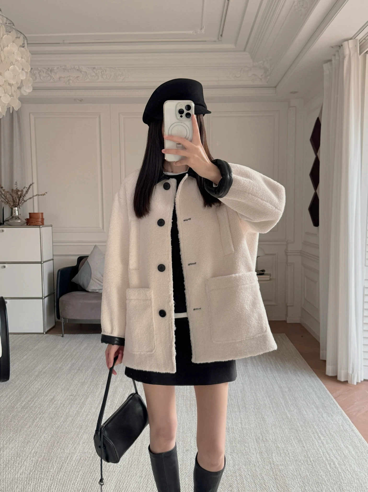 

Лу Барн Слэ! Женская теплая длинная куртка-жилет из искусственной кожи с меховыми вставками, на молнии, из полиэфирного волокна