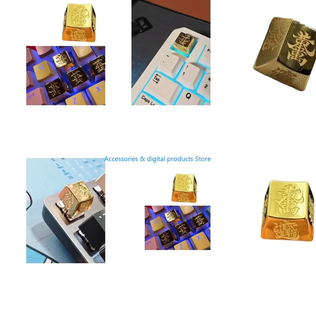 77JD Coppers Brasses ESC Replacement With Chinese Pattern For Mechanical Keyboards
