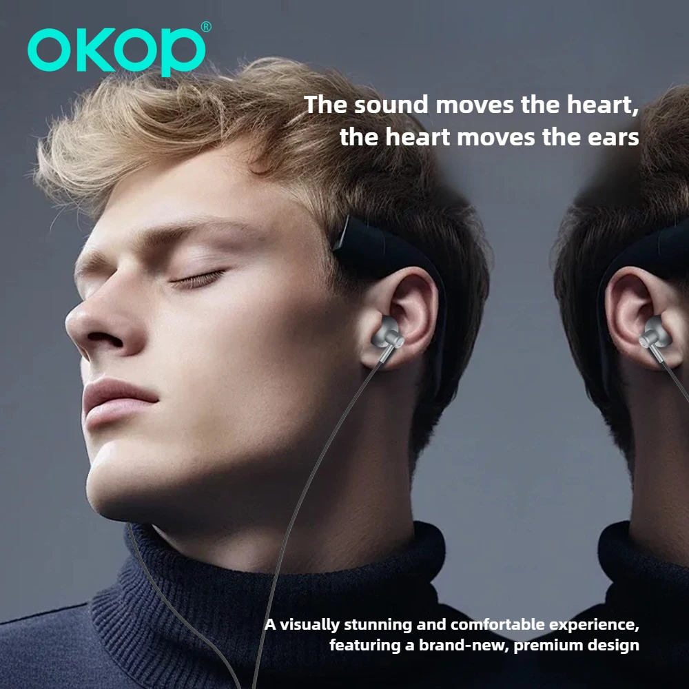 

OKOP Wired Earphones,Wire-controlled USB-C Interface,Half-in-ear High-volume Speakers,High-sound Quality Low-latency Earphones.
