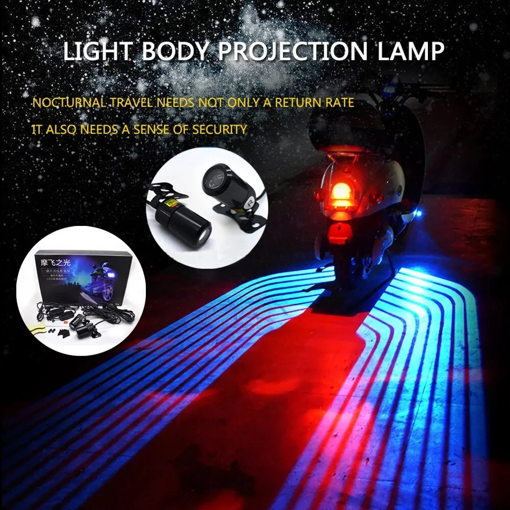 1set Motorcycle Angel Wings LED Welcome Lights Ambient Lights Car Courtesy Projector Light Decorative Taillight Ambient Lights