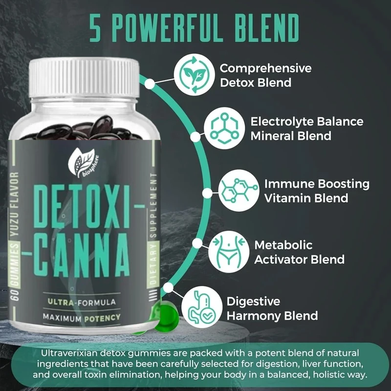 

Liver, Intestinal, and Kidney Cleansing and Repair, Natural Milk Thistle Plant-based Cleansing Supplement, 60 Gummies