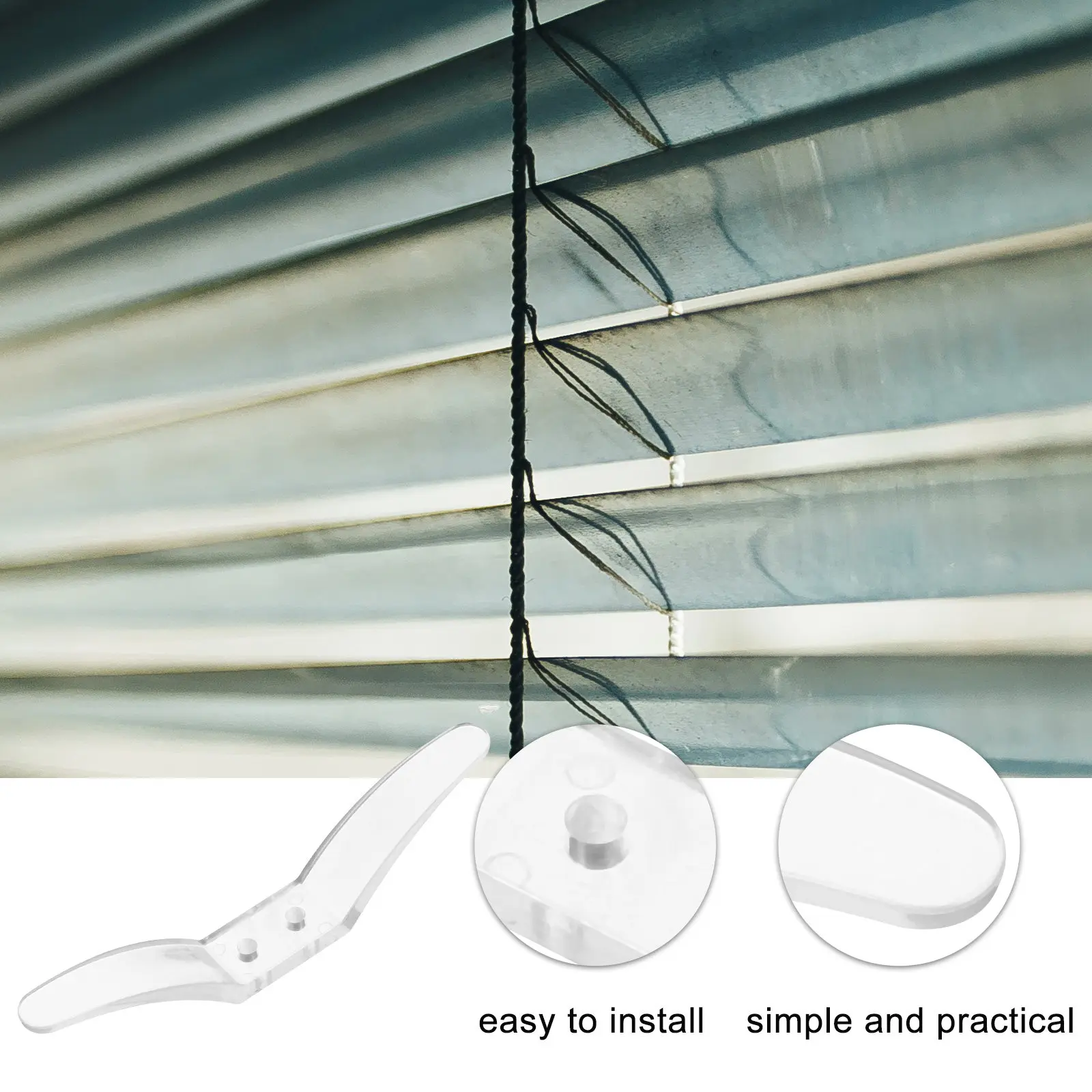 4Pcs Roller Blind Cord Winder Hooks Safe Transparent Blind Accessories Rope Cleat for Window Curtain Blinds Chains Retainer