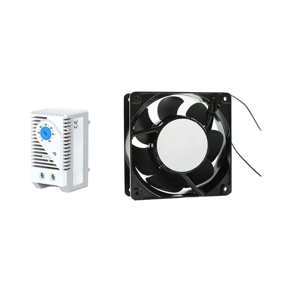 KTS011 Cabinet Temperature Controller With Humidity Regulation, For Server Rack Cooling Fan & Heater Control