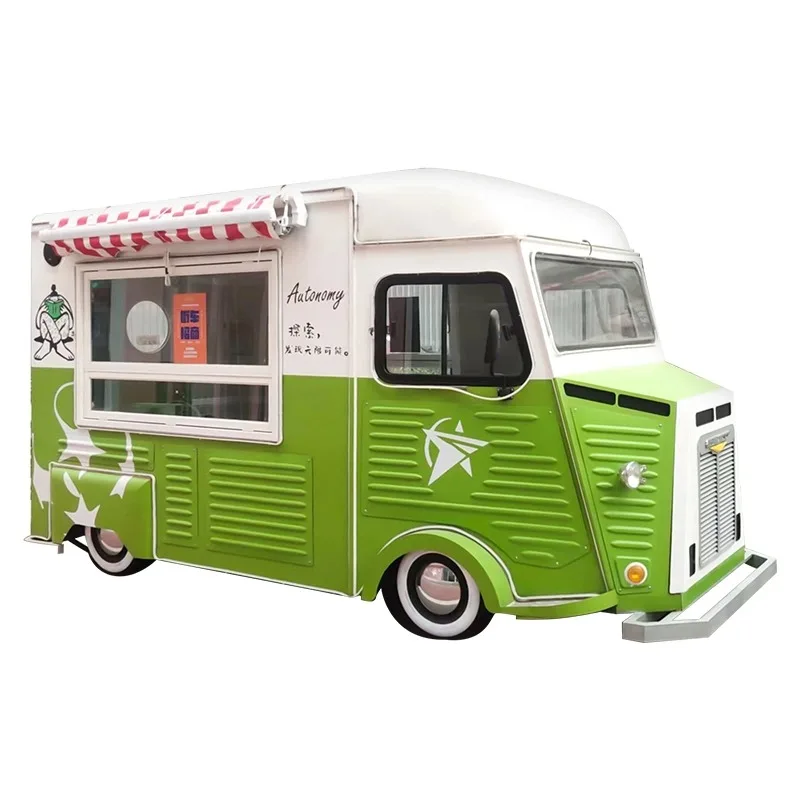 Mobile Fast Food Carts Moving Dining Car Truck Outdoor Street Kitchen Restaurant Car Vintage Kiosk for sale