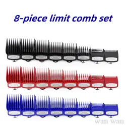 8Pcs/Set Limit Comb For Wahl Hair Cutting Machine Clipper Guards Barber Shop Professional Cutting Guide Combs Hang Buckle Y0415