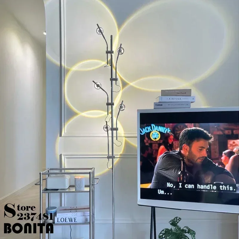 Modern Sunset Floor Lamp with 7 Colored Films & Angle Rotating,  Mood Standing Lamp for Living Room Bedroom Hotel Decor Lighting